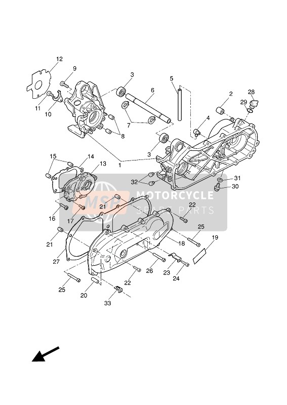 Yamaha YQ50L AEROX 2004 Crankcase for a 2004 Yamaha YQ50L AEROX